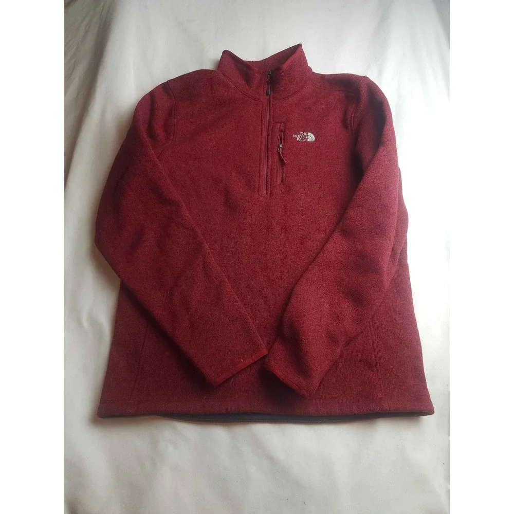 The North Face Mens Gordon Lyons 1/4 Zip Fleece Pullover Red Large